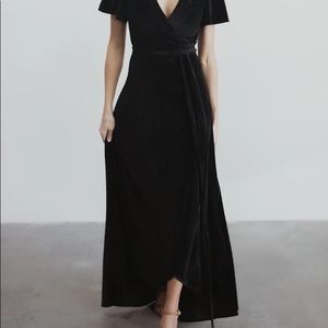 Baltic Born Andi Ribbed Velvet Wrap Dress